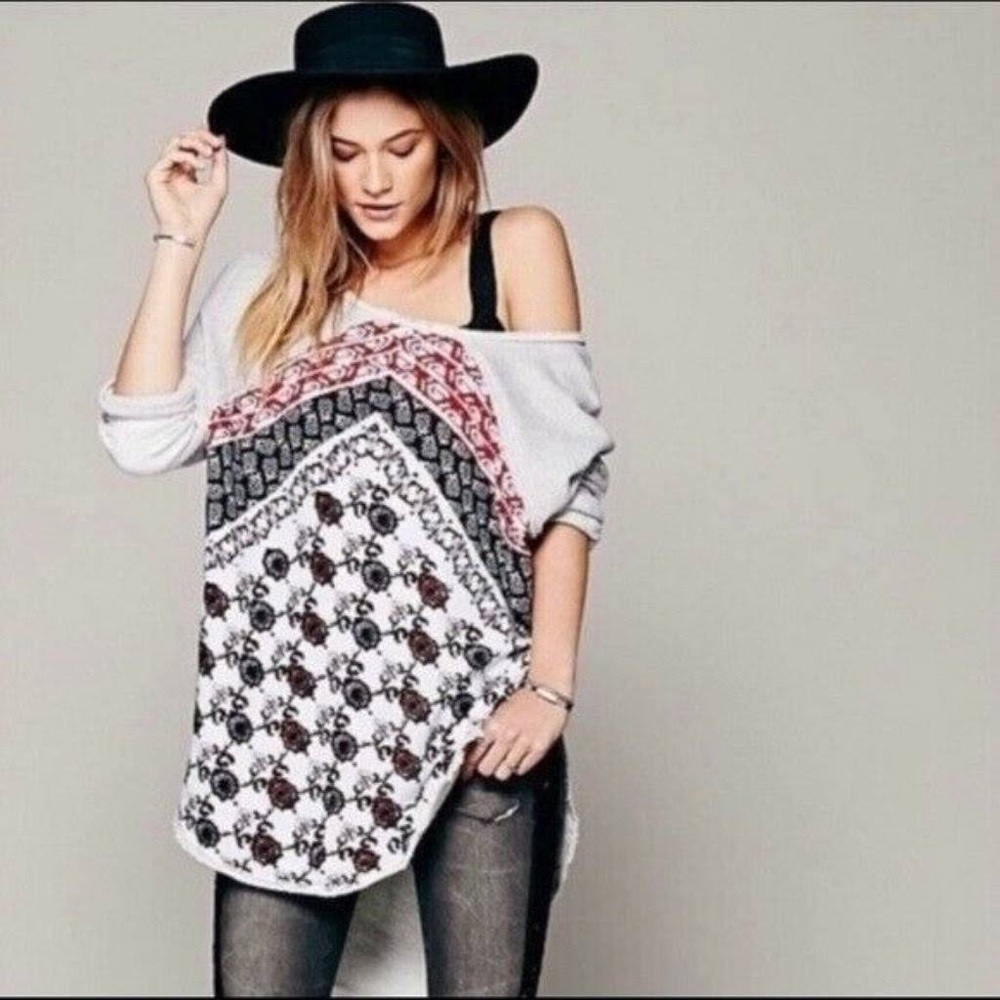 Free People Del Rey Bandana Pullover S